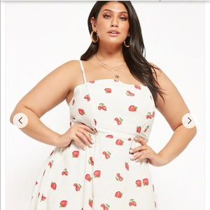 Strawberry fit and flare dress cami dress